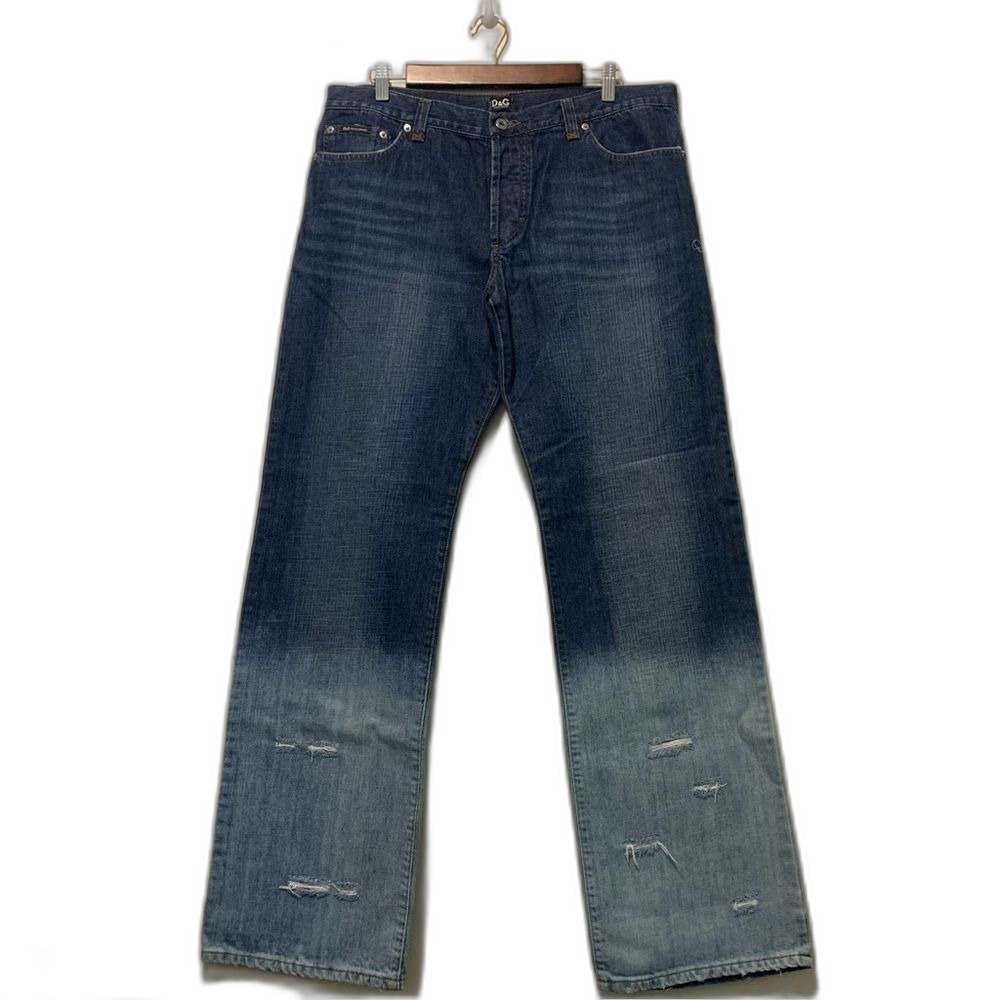 Dolce & Gabbana Mens Gradient Button Jeans straight leg distressed 37/34